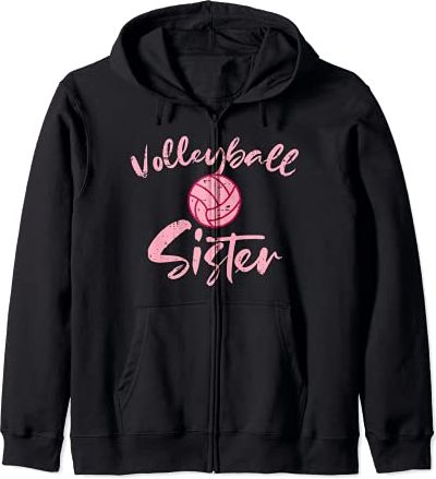 Pink Volleyball Sister Cute Family Matching Sis Girls Women Felpa con Cappuccio