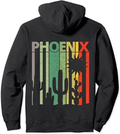 Phoenix Shirt | 80's Vintage Retro Phoenix Desert Sun Cactus Felpa con Cappuccio