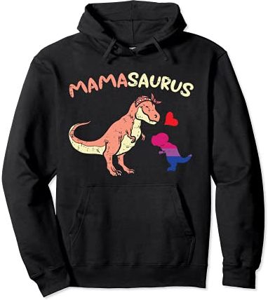 Mommasaurus Dinosaur Mom Mama LGBTQ Bisexual Flag Gay Pride Felpa con Cappuccio