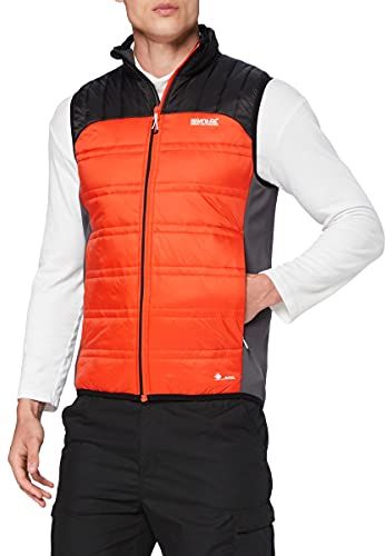 Halton Body Warmer V Jacket, Cajun Orange/Black/Rhino, X-Large Men's