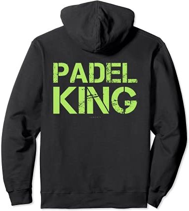 Padel King Scritte Divertenti Regalo Uomo Re Del Paddle Felpa con Cappuccio