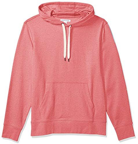 Lightweight French Terry Hooded Sweatshirt Felpa con Cappuccio, Rosso Slavato, XXL