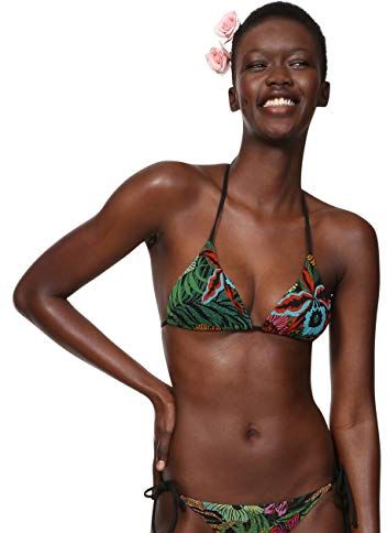 Swimwear Triangle Brenda Woman Black Bikini Top, Nero (Negro 2000), XL Donna