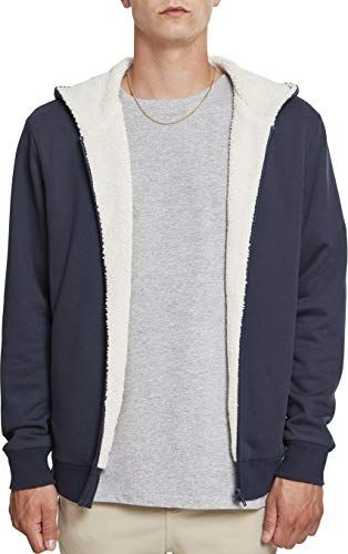 Sherpa Lined Zip Hoodie Giacca Sportiva, Multicolore (Nvy/Offwhite 01451), S Uomo