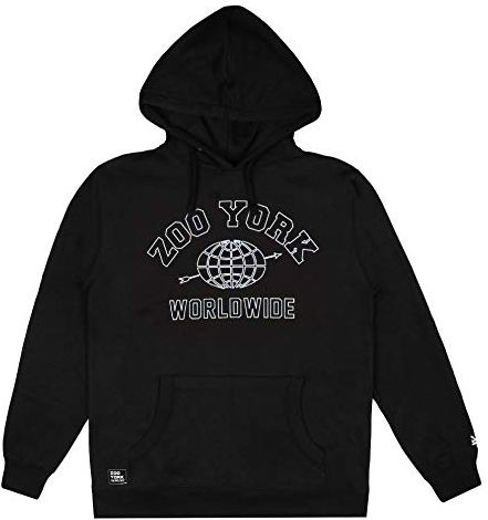 Worldwide Hood Felpa con Cappuccio, Black, X-Large Uomo