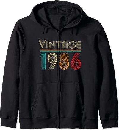 Vintage 1986 Retro 35 Years Old Men and Women 35th Birthday Felpa con Cappuccio