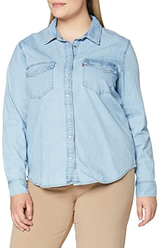 Essential Western Camicia, Blue (Cool out (2) 0001), XS Donna