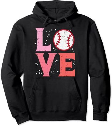 Love Baseball Cute Sports Fan Player Team Men Women Kids Felpa con Cappuccio