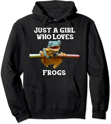 Funny Frog Lover Just a Girl Who Loves Frogs Gift Felpa con Cappuccio