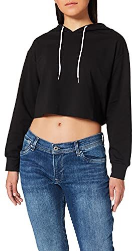 Basic Hooded Crop Sweatshirt Felpa, Nero (Black C10), 38 (Taglia Produttore: Small) Donna