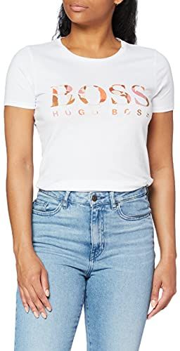 C_ Etiboss1 T-Shirt, Bianco 100, S Donna