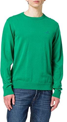 Classic Cotton C-Neck Maglione, Verde, XXL Uomo