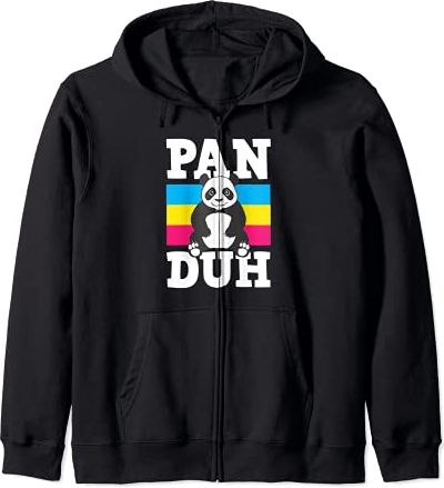 Panduh Panda Funny Cute Trendy Pansexual Pride Flag Pun Felpa con Cappuccio