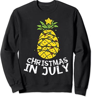 Christmas In July Pineapple Xmas Tree Summer Men Women Kids Felpa