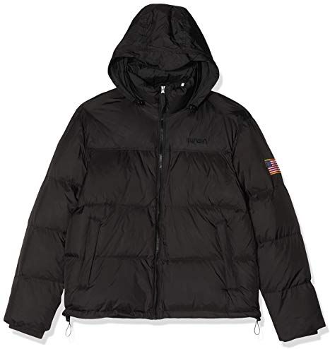 Herren NASA Two-Toned Puffer Jacket Jacke, Schwarz (Black 00007), X-Small (Herstellergröße: XS)