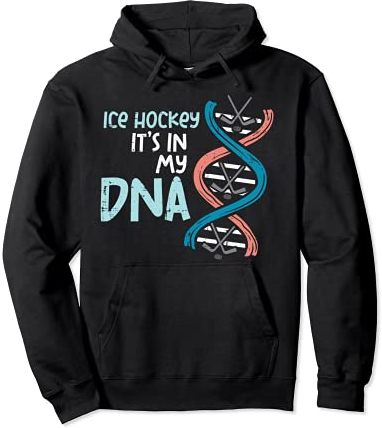 Ice Hockey Is In My DNA Funny Sports Player Goalie Men Boys Felpa con Cappuccio