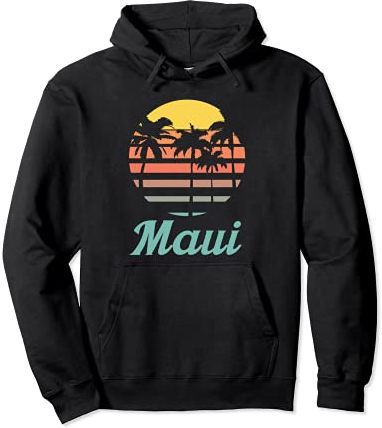 Maui Hawaii Vintage Sunset Felpa con Cappuccio