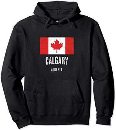 Città di Calgary - CANADA | Bandiera Canadese Souvenir - Felpa con Cappuccio