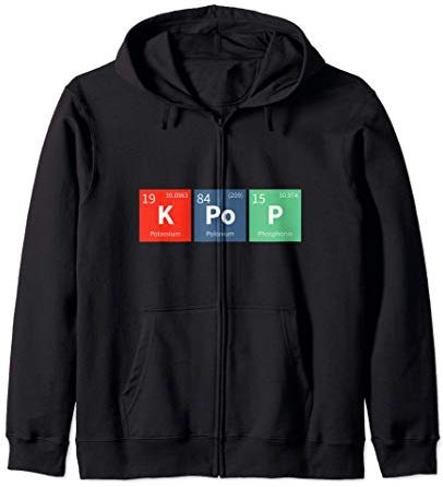 Hip Hop South Korea Music K-Pop Periodic Table of Elements Felpa con Cappuccio