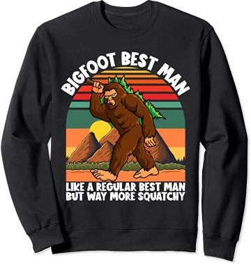 Bigfoot Best Man Sunset Bachelor Party Matching Sasquatch Felpa