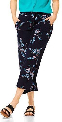 373205 TOS Wide Leg Flower Pantaloni, Blu Profondo, XL Donna