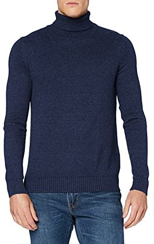 12GG Soft Cotton Roll Neck Maglione, Blu (Navy Blazer 410), L Uomo