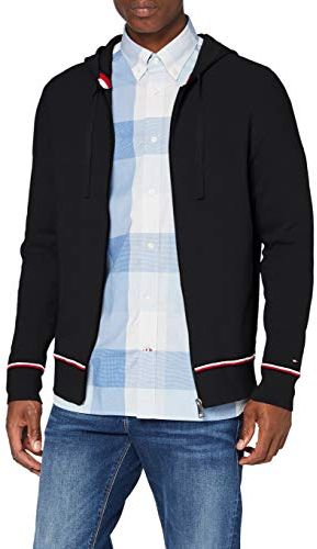 Structured Branded Zip Hoody Maglione, Blue, S Uomo