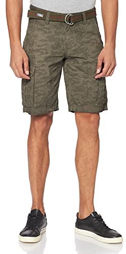 Loose MaguireTZ Cargo Shorts incl. Belt Pantaloncini Bermuda, Green Type, 32 Uomo
