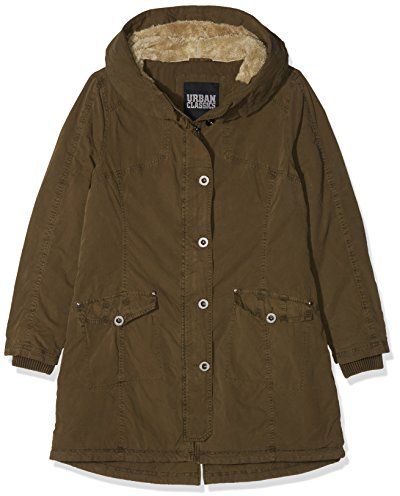 Ladies Garment Washed Long Parka, Verde (Olive 00176), XXXL Donna