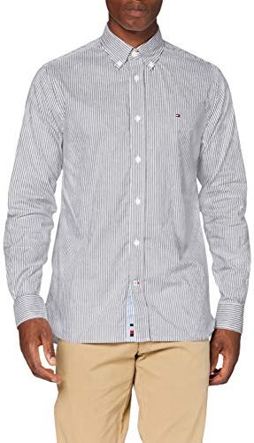 Flex Refined Oxford Stripe Shirt Camicia, Desert Sky/White, L Uomo