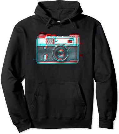 vaporwave aesthetic SLR CAMERA GLITCH retro 80s nostalgic Felpa con Cappuccio