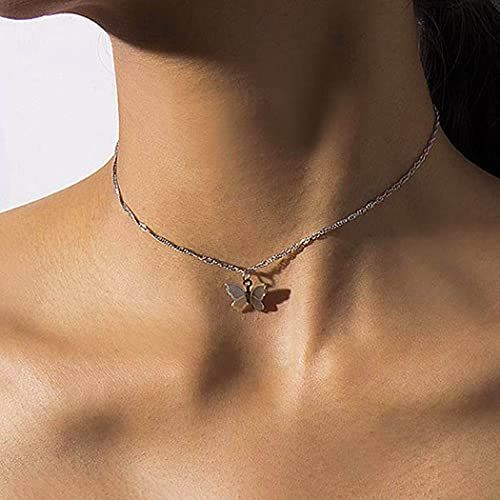 Collane Jovono Boho con colletto con pendente a farfalla a strato singolo per donne e ragazze (oro)