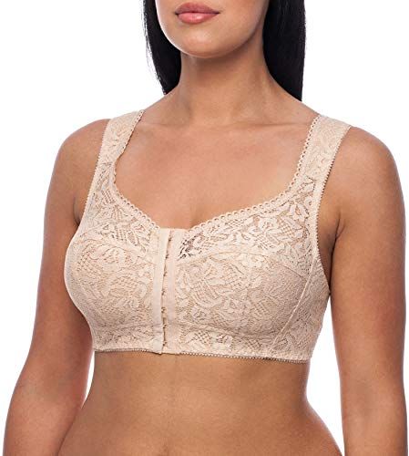 Reggiseno Apertura Frontale Senza Ferretto Taglie Forti Beige IT 9J