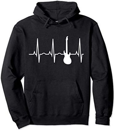 Guitar Hoodie - Guitare électrique Heartbeat Gift Sweatshirt Felpa con Cappuccio