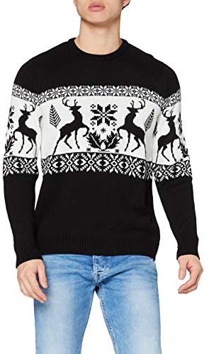 Stag Fairisle Jumper Felpa, Nero (Black), XX-Large Uomo