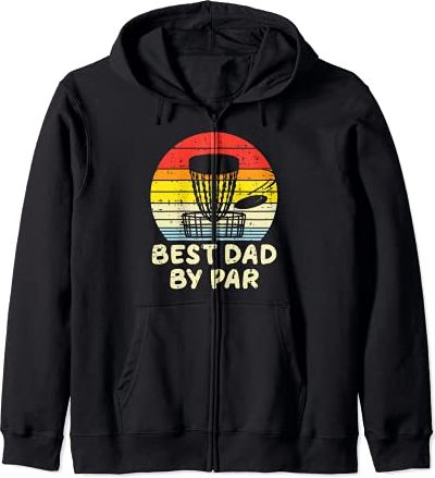 Best Dad By Par Disc Golf Retro Fathers Day Daddy Papa Men Felpa con Cappuccio