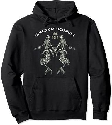 Goth Punk Siren Mermaid Skeleton Sirenum Scopuli Skull Felpa con Cappuccio