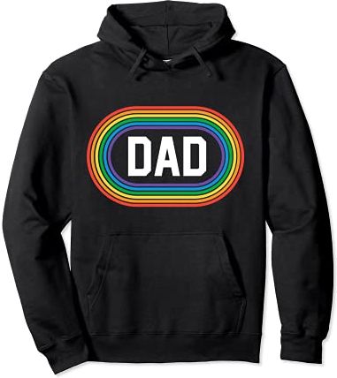 Retro Pride Dad Shirt Proud Father Rainbow LGBT Pride Stuff Felpa con Cappuccio