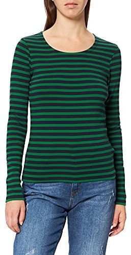 1X1 Rib Striped LS T-Shirt, Lavish Green, XL Donna