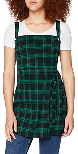 Charming Check Tunic Camicia, Black/Green, 8 Donna