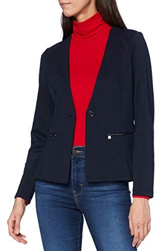 Zip Pockets Blazer, 10668-Sky Captain Blue, S Donna