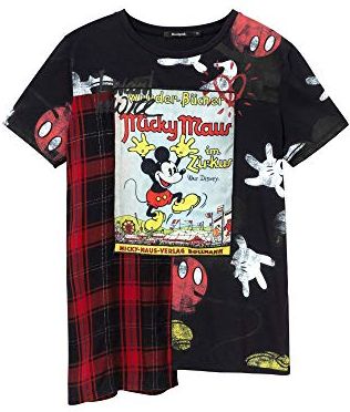 T-Shirt Micky Maus, Nero (Negro 2000), Small Donna