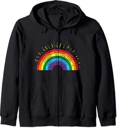 Rights Equality Love Rainbow Words Gay Pride Flag LGBT Felpa con Cappuccio