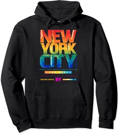 Retro New York City Pop Art Style Tee shirts, New York City Felpa con Cappuccio