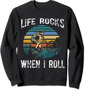 Life Rocks When I Roll Bike Sunset Retro Biker Men Women Felpa