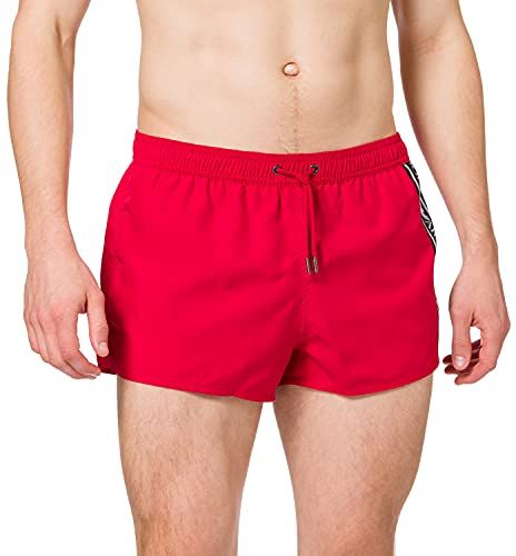 Swimwear Shorts Bold Logo Tape Costume da Bagno, Rosso, 50 Uomo