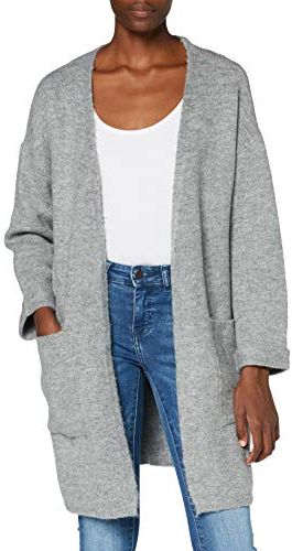 Stripe Maglione Cardigan, Grey Melange, M Donna