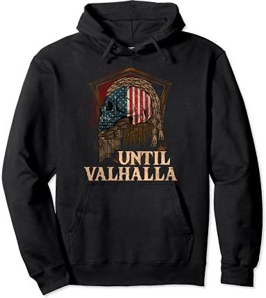 Until Valhalla Viking US Flag Vintage Shirt-Til Valhalla Felpa con Cappuccio