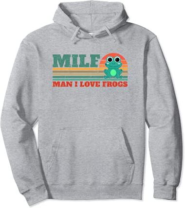MILF-Man I Love Frogs Funny Saying Frog-Amphibian Lovers Felpa con Cappuccio