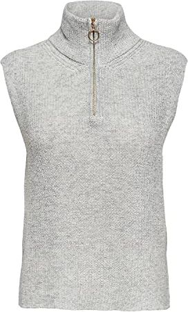 ONLTIA Life Highneck Vest Knt Noos Pullover, Light Grey Melange, XL da Donna